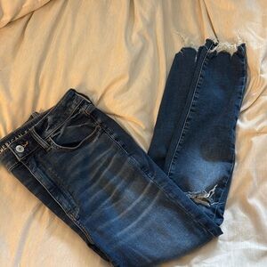 American Eagle Outfitters Blue Ankle Cropped Jeans